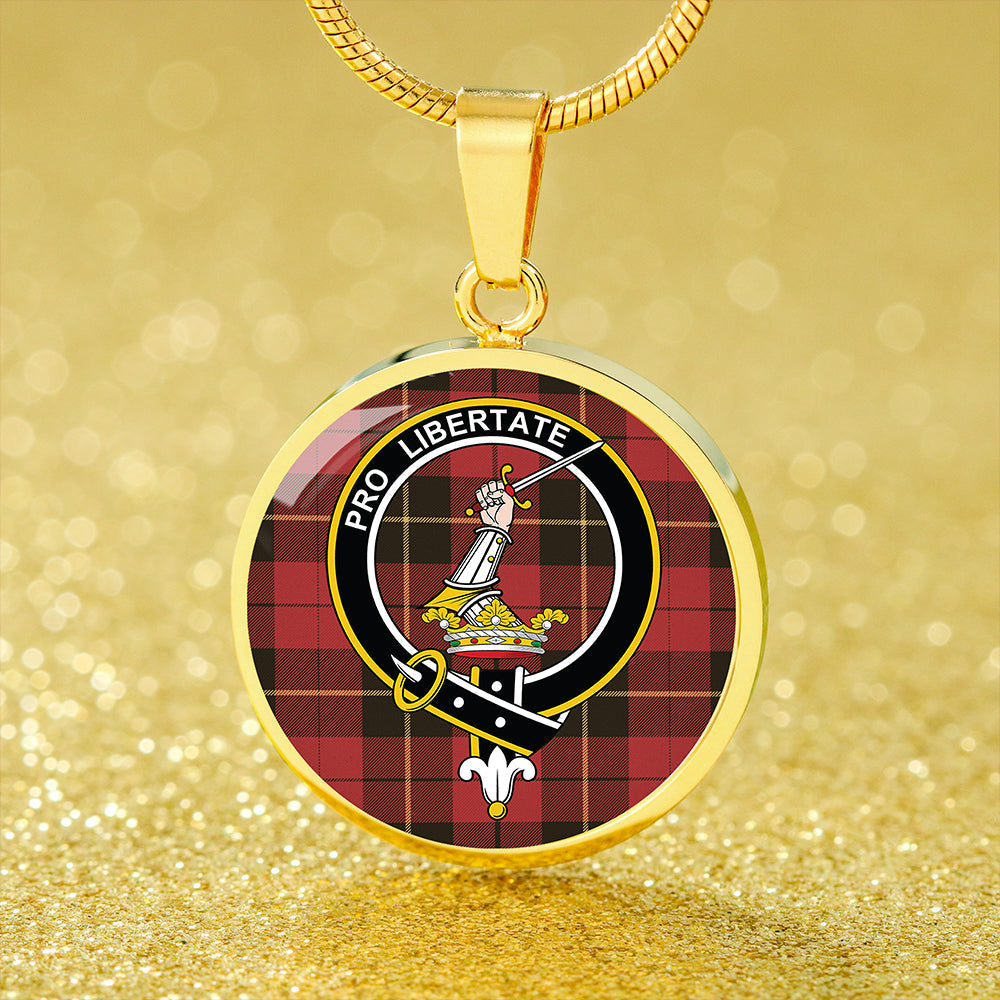 Scottish Tartan Wallace (Wallas) Weathered Clan Circle Necklace Classic Style
