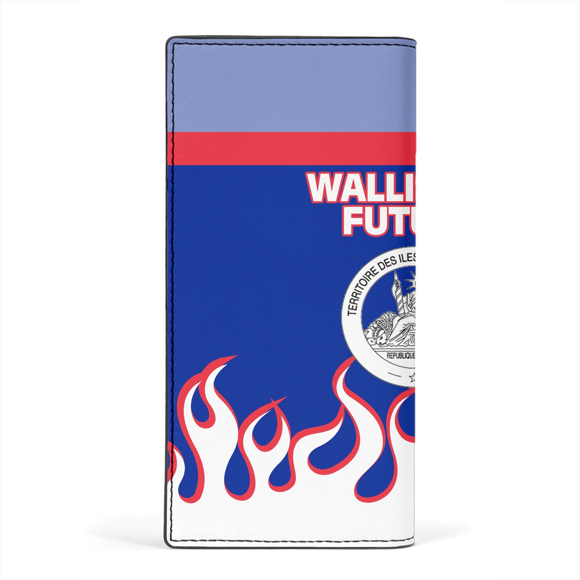 Wallis and Futuna Leather Wallet Flag & Coat Of Arms Fire Hockey Style