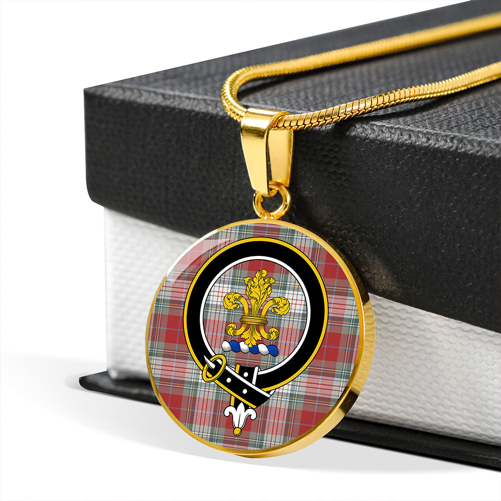 Scottish Tartan Warden Weathered Clan Circle Necklace Classic Style