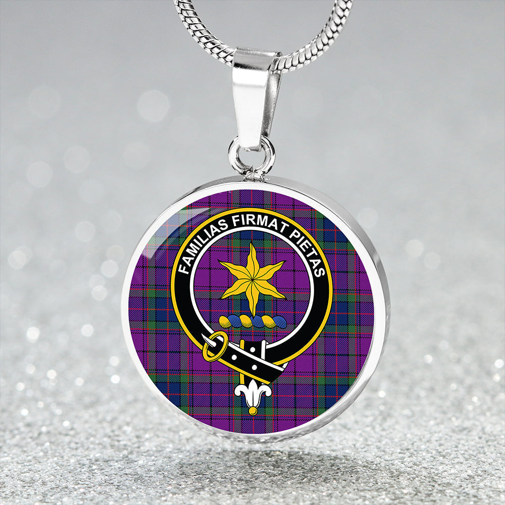Scottish Tartan Wardlaw Modern Clan Circle Necklace Classic Style