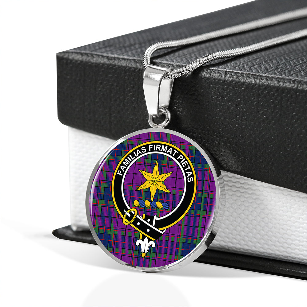 Scottish Tartan Wardlaw Modern Clan Circle Necklace Classic Style