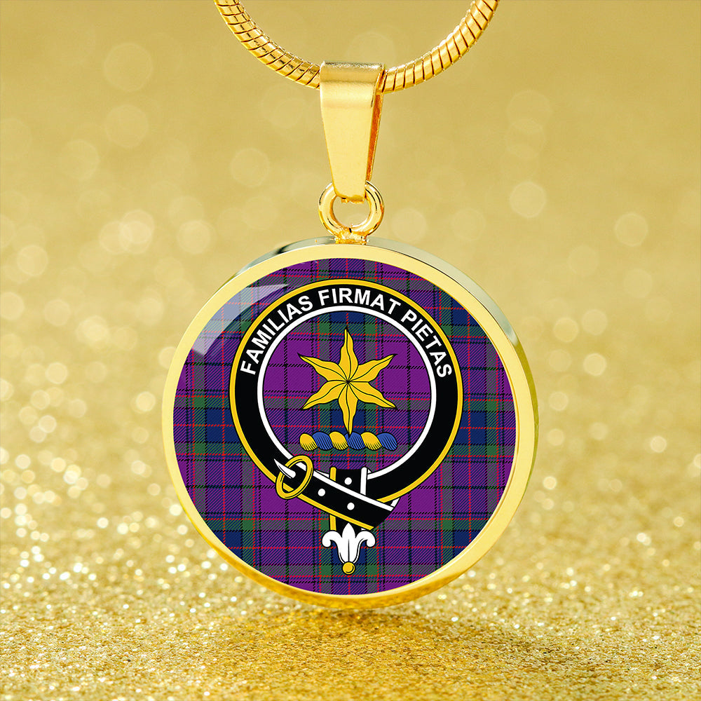 Scottish Tartan Wardlaw Modern Clan Circle Necklace Classic Style