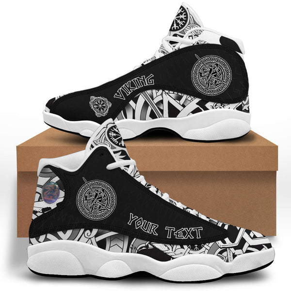 Custom Viking Sneaker J13 Warrior Fighting Dragon