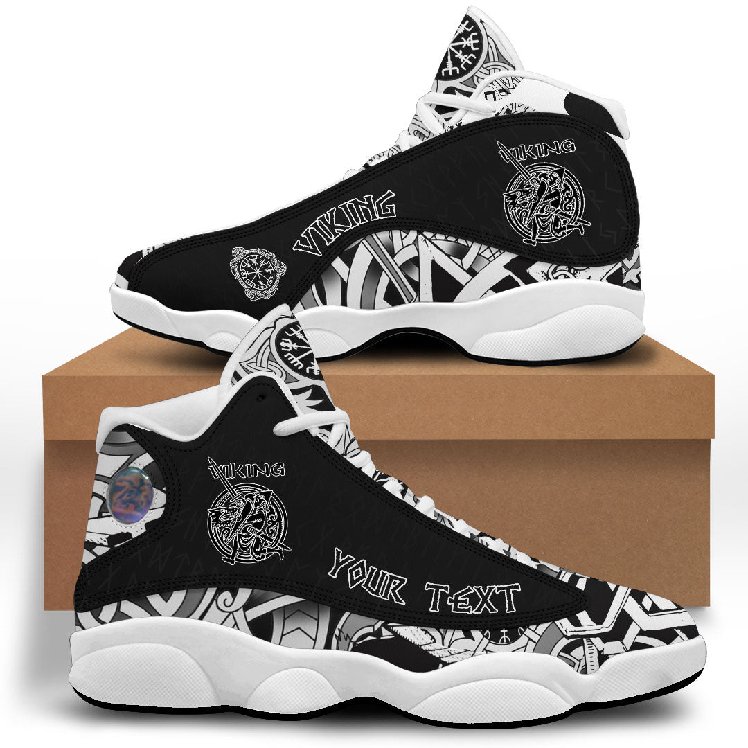 Custom Viking Sneaker J13 Warrior Fights Dragon