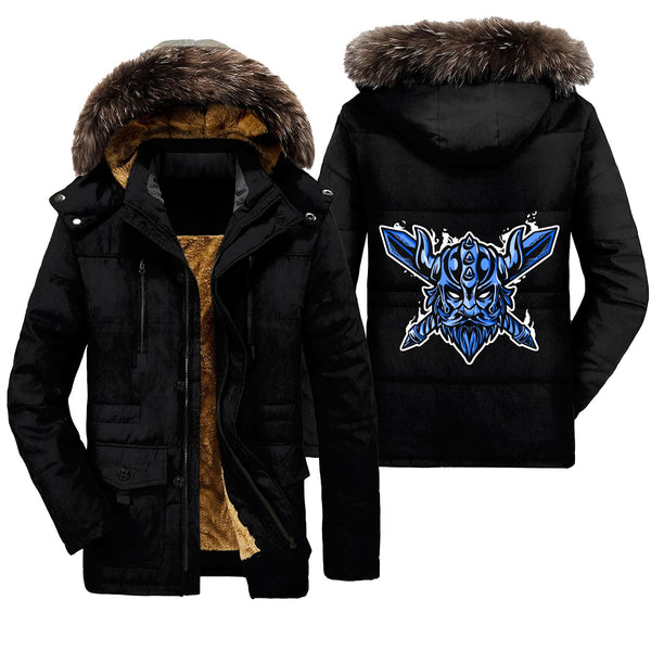 Viking Parka Jacket Warrior Head