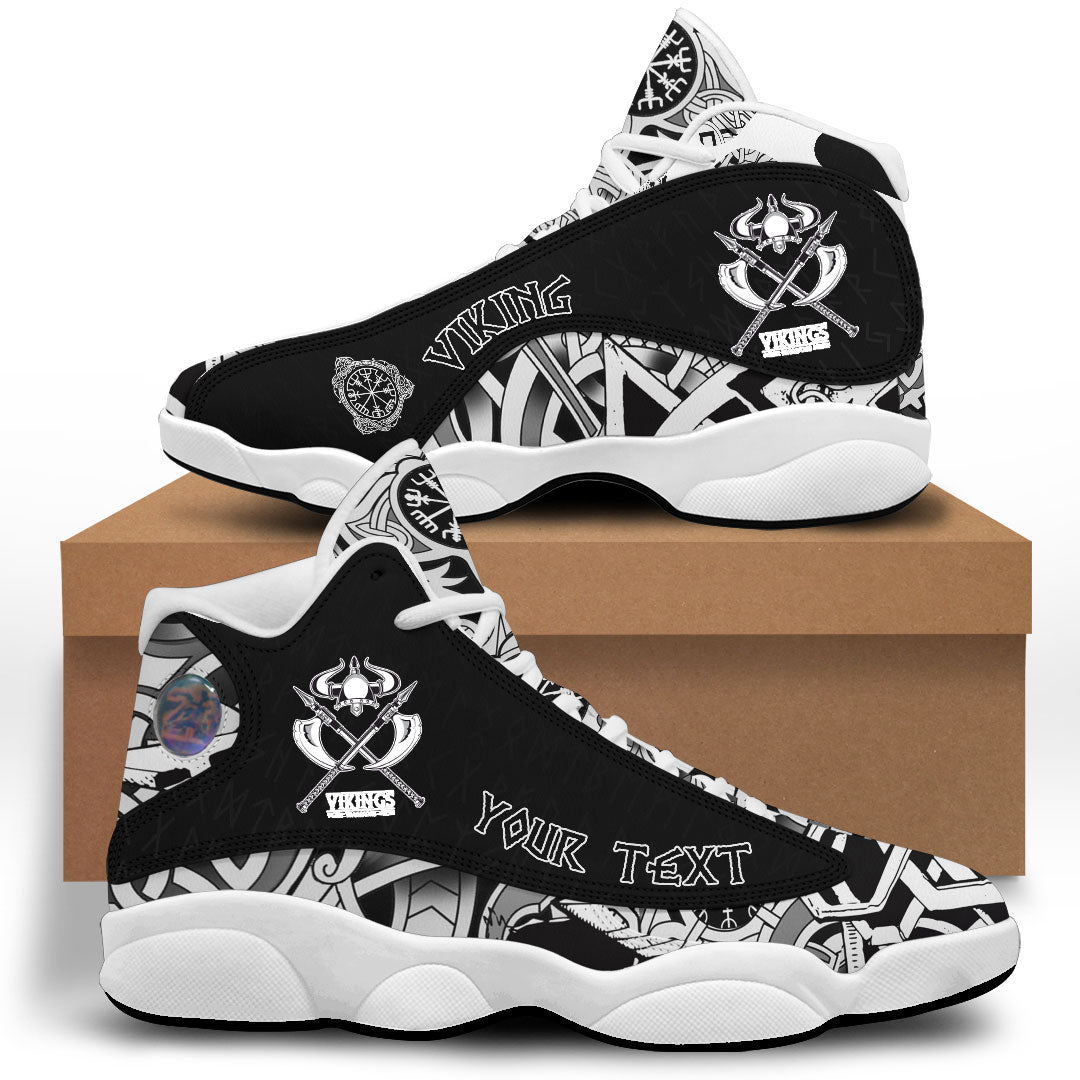 Custom Viking Sneaker J13 Warriors And Medieval Drawings Weapons