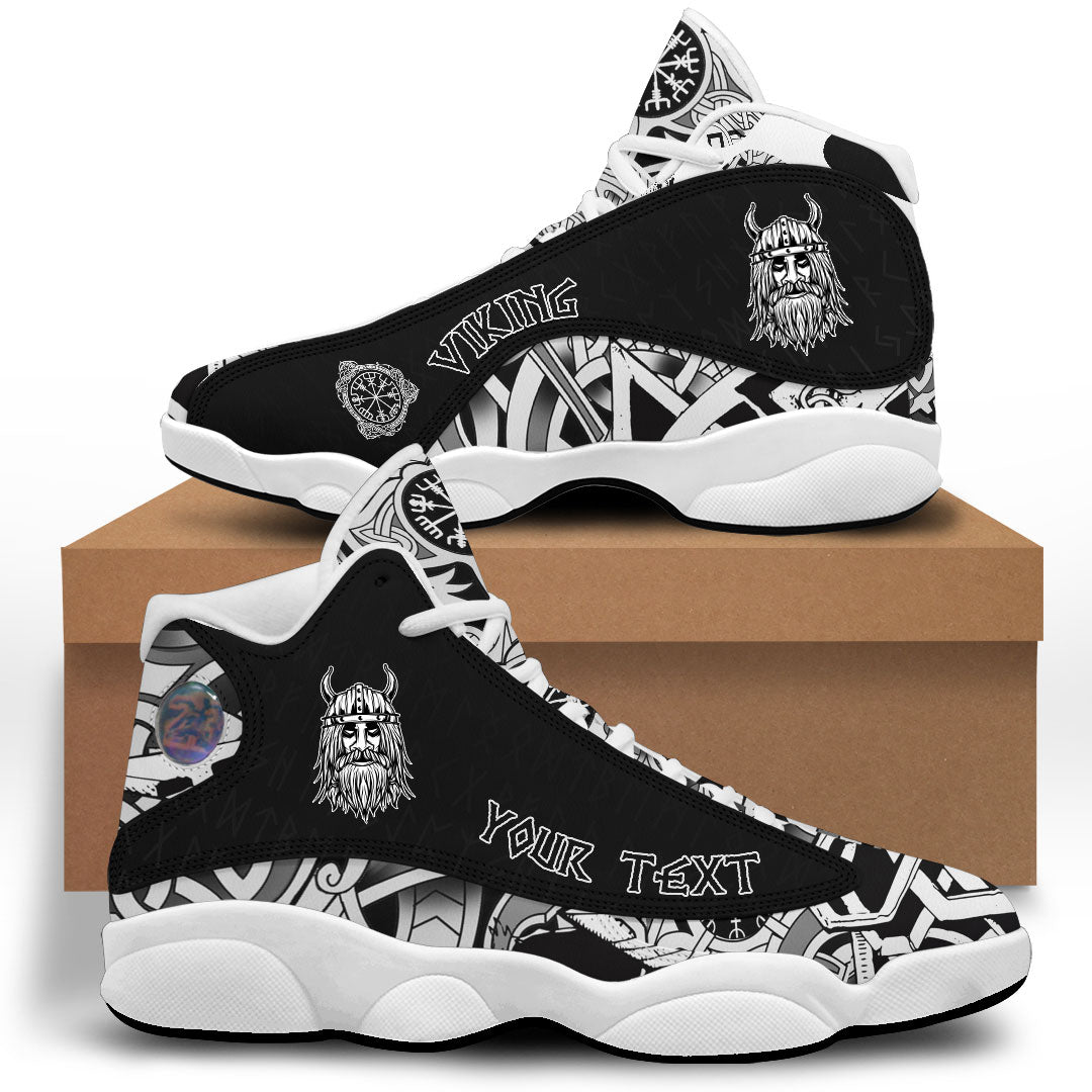 Custom Viking Sneaker J13 Warriors Set Black And White