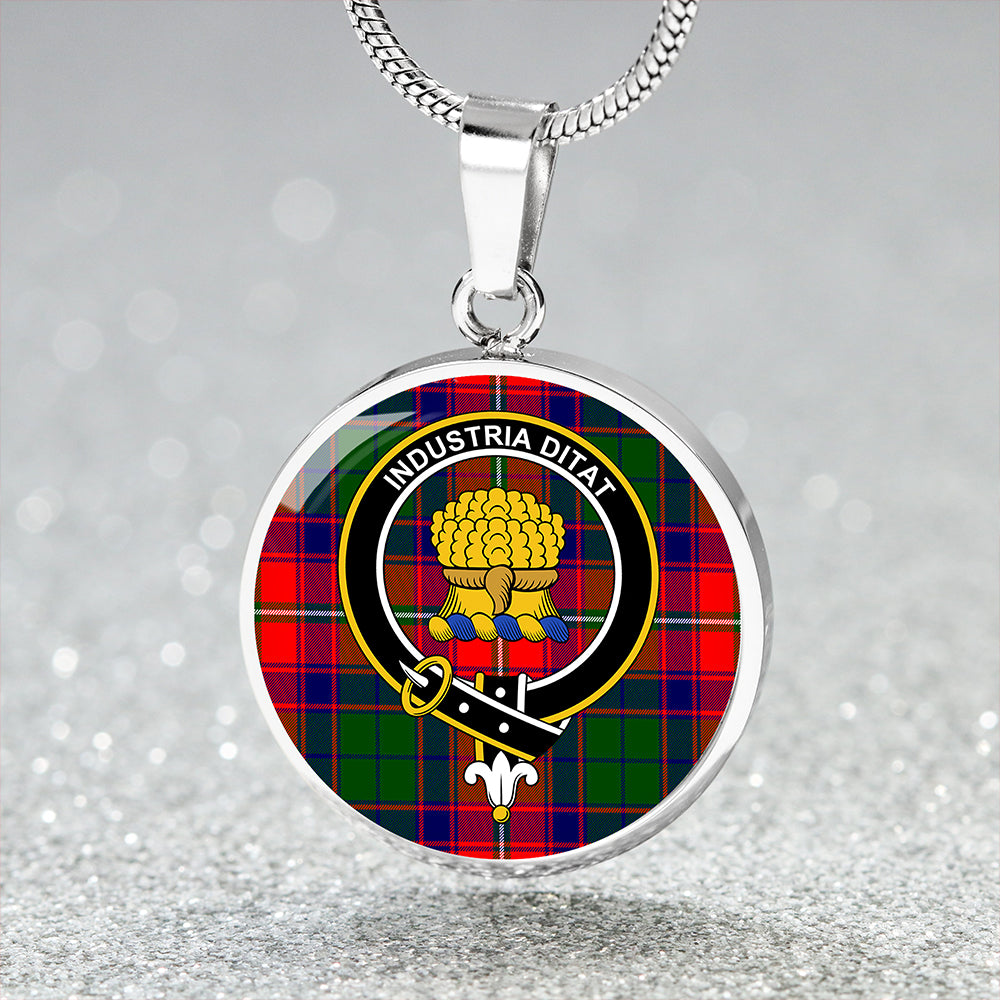 Scottish Tartan Wauchope Clan Circle Necklace Classic Style