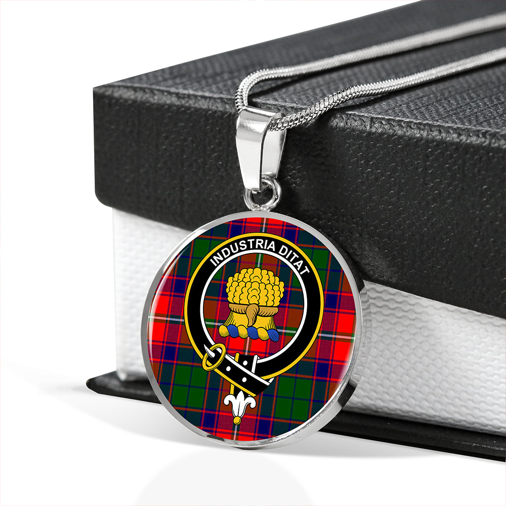 Scottish Tartan Wauchope Clan Circle Necklace Classic Style