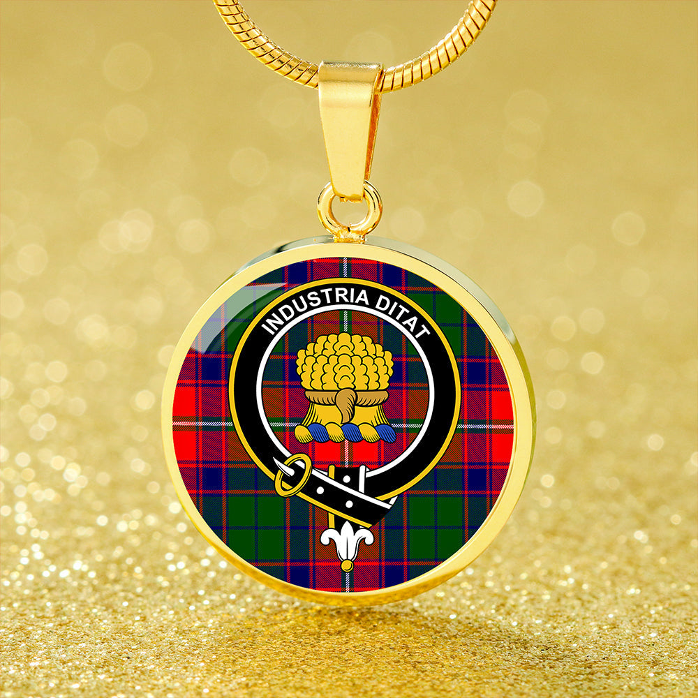 Scottish Tartan Wauchope Clan Circle Necklace Classic Style