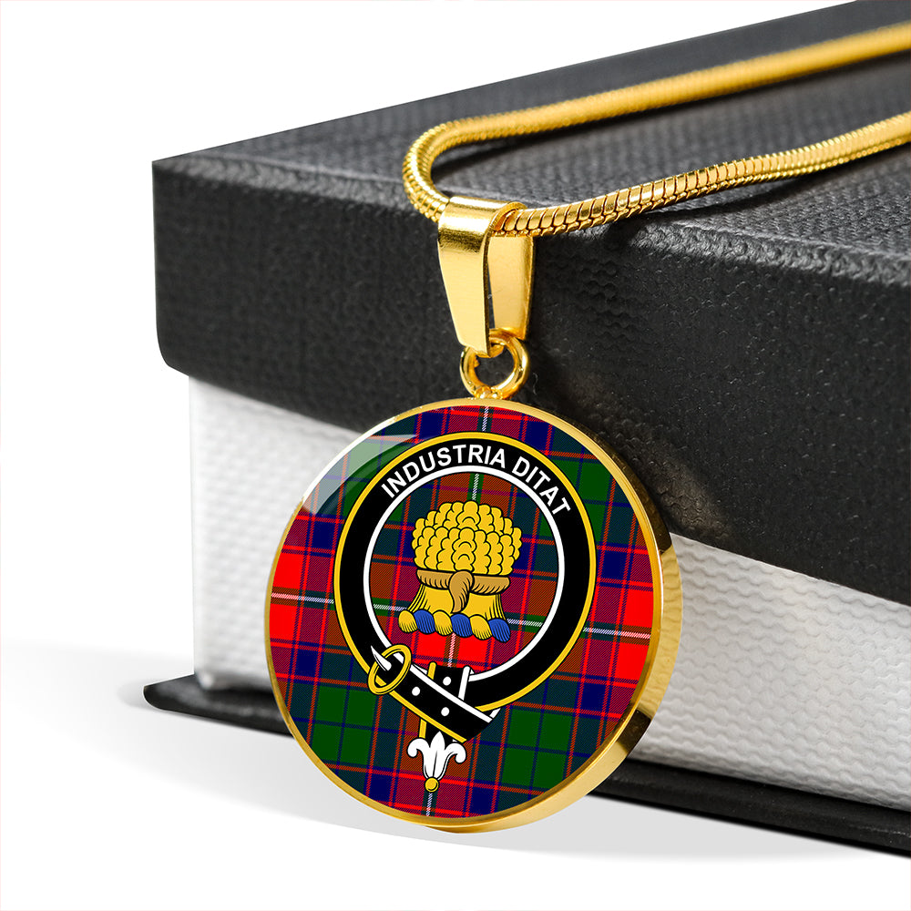 Scottish Tartan Wauchope Clan Circle Necklace Classic Style
