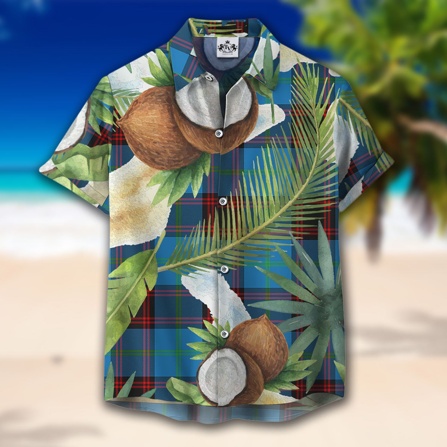 Scottish Tartan Wedderburn Clan Hawaiian Shirt Hibiscus - Tropical Garden Style