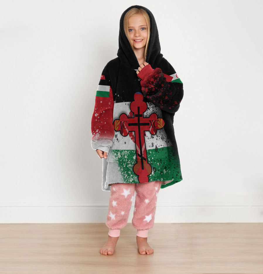 Western Sahara Kid Snug Hoodie Flag & Coat Of Arms Orthodox Style