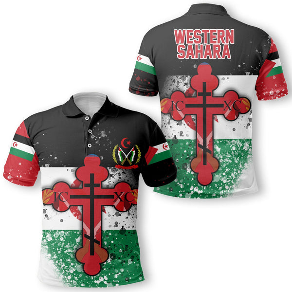 Western Sahara Polo Shirt Flag & Coat Of Arms Orthodox Style