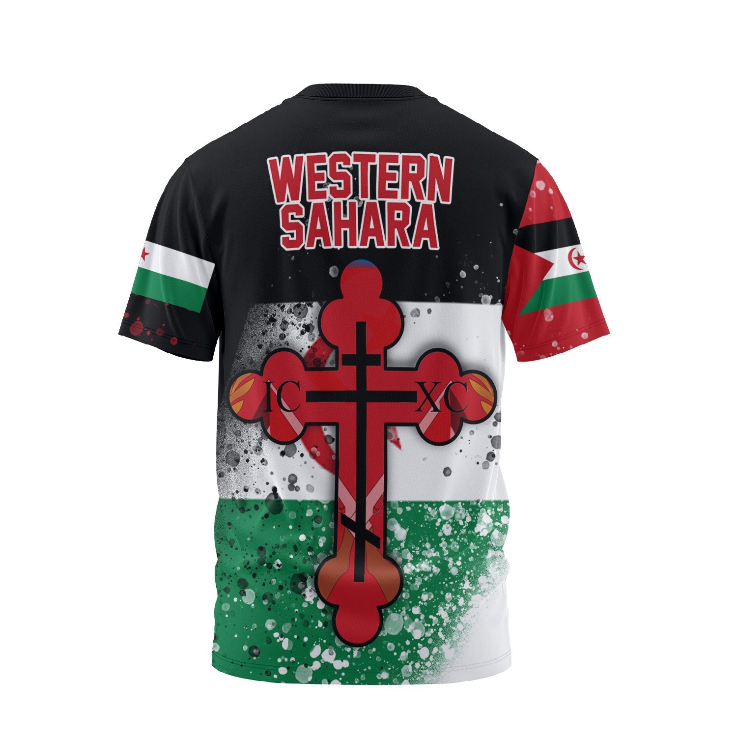 Western Sahara T Shirt Flag & Coat Of Arms Orthodox Style