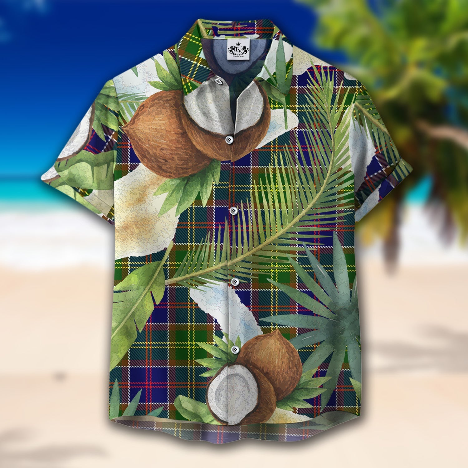 Scottish Tartan Whitefoord modern Clan Hawaiian Shirt Hibiscus - Tropical Garden Style