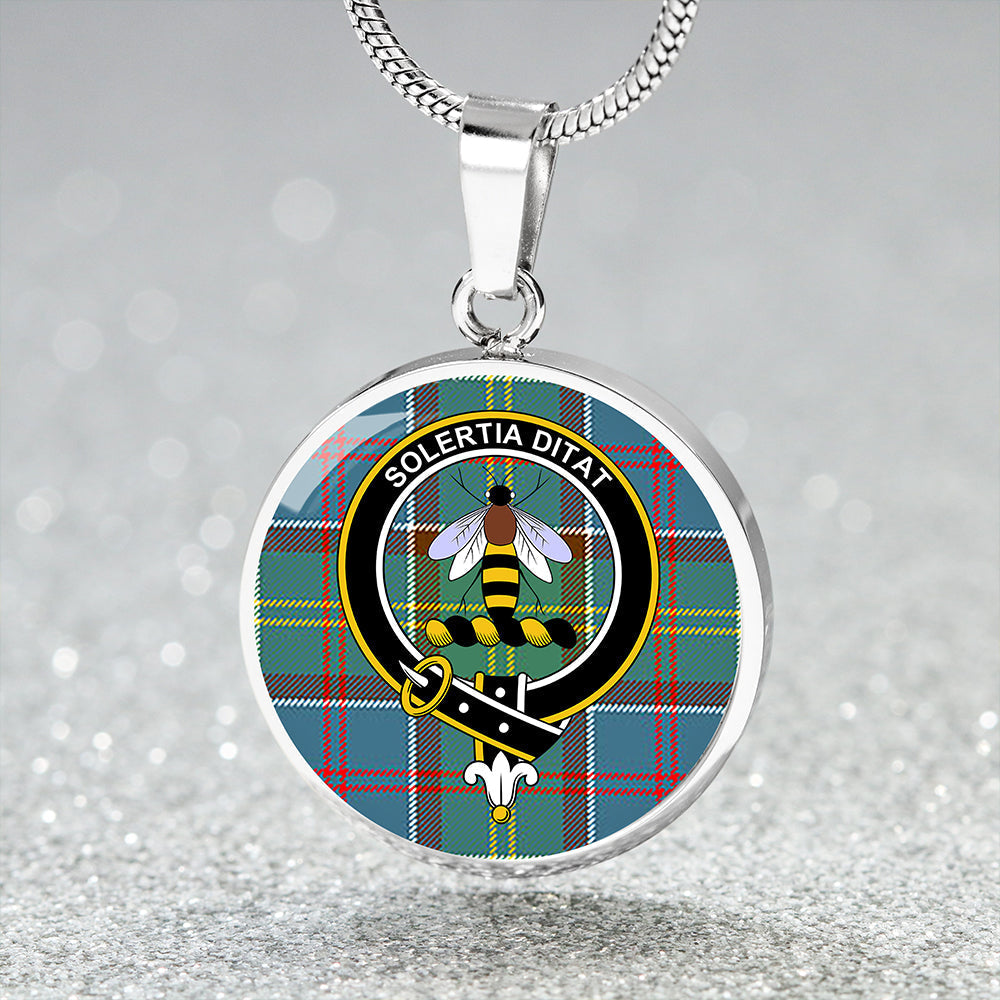 Scottish Tartan Whitelaw District Clan Circle Necklace Classic Style