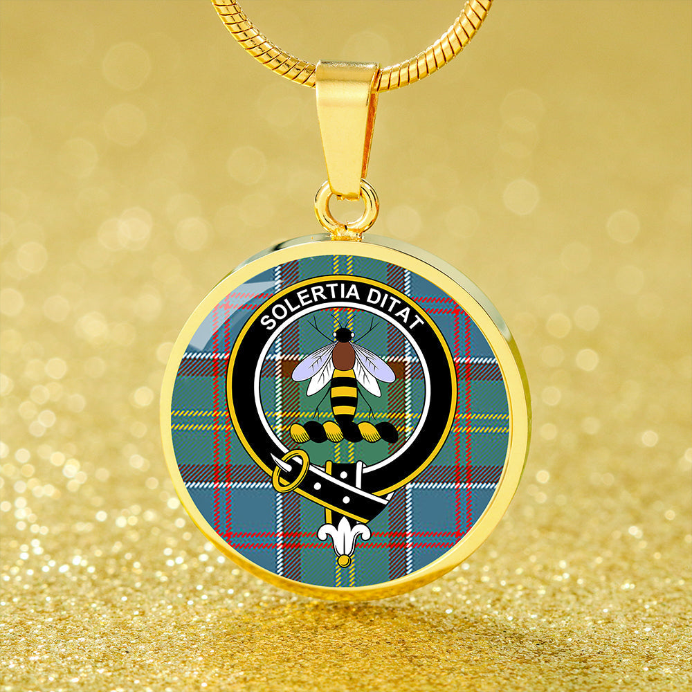 Scottish Tartan Whitelaw District Clan Circle Necklace Classic Style