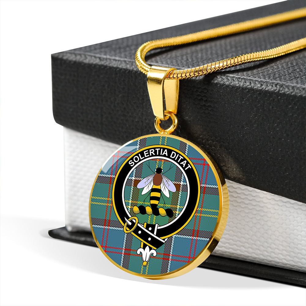 Scottish Tartan Whitelaw District Clan Circle Necklace Classic Style