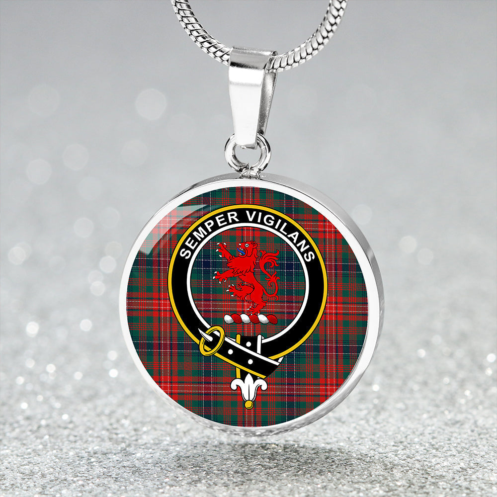 Scottish Tartan Wilson Modern Clan Circle Necklace Classic Style