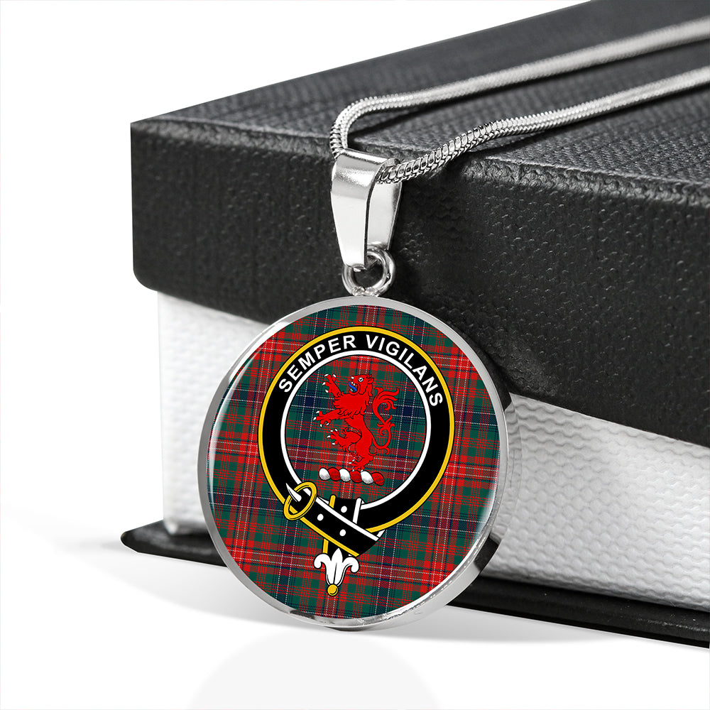 Scottish Tartan Wilson Modern Clan Circle Necklace Classic Style