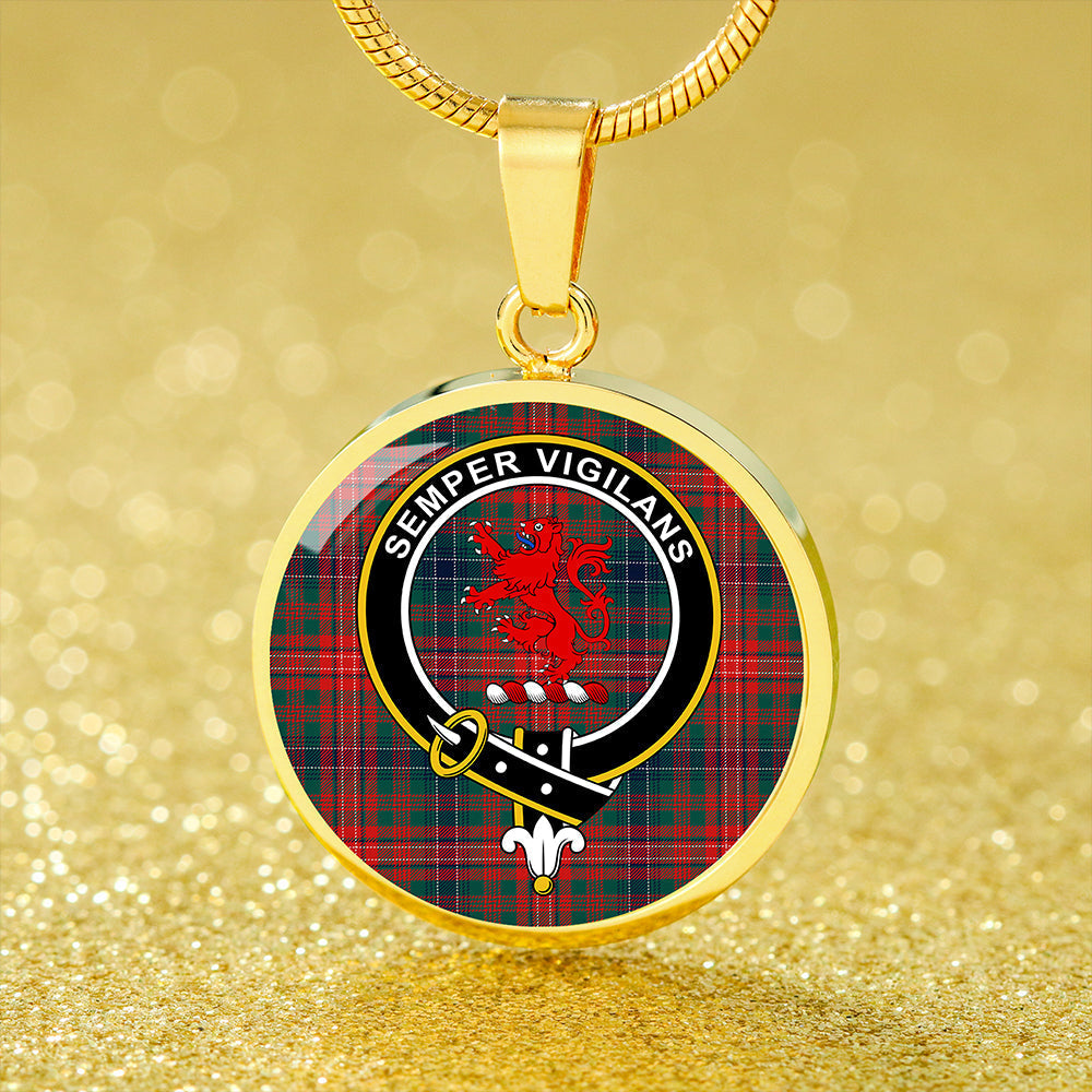 Scottish Tartan Wilson Modern Clan Circle Necklace Classic Style