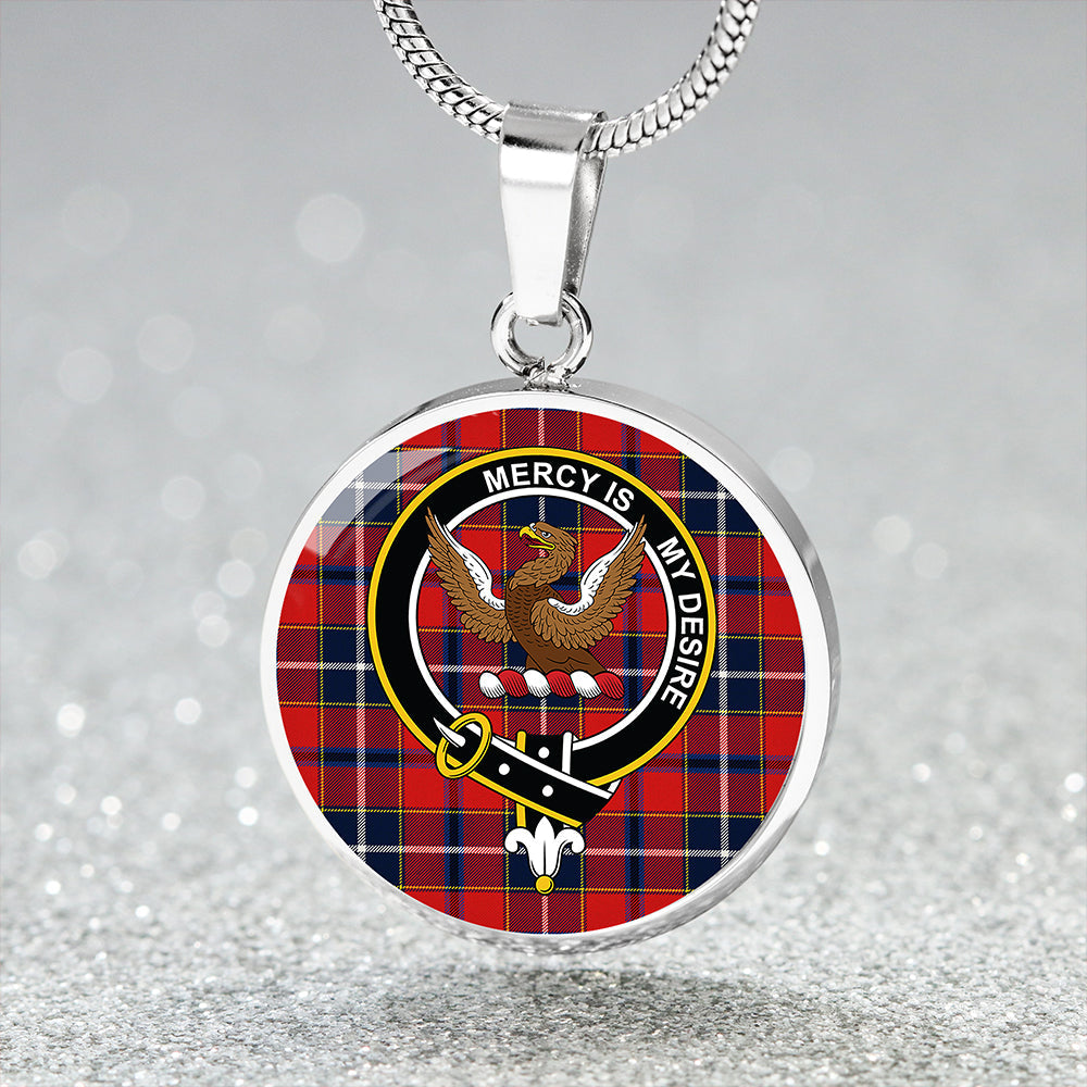 Scottish Tartan Wishart Dress Modern Clan Circle Necklace Classic Style