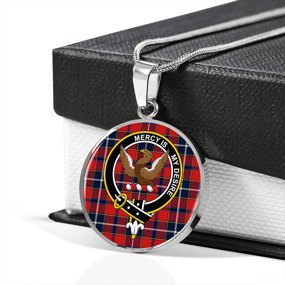 Scottish Tartan Wishart Dress Modern Clan Circle Necklace Classic Style