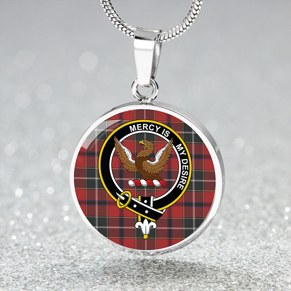 Scottish Tartan Wishart Dress Weathered Clan Circle Necklace Classic Style