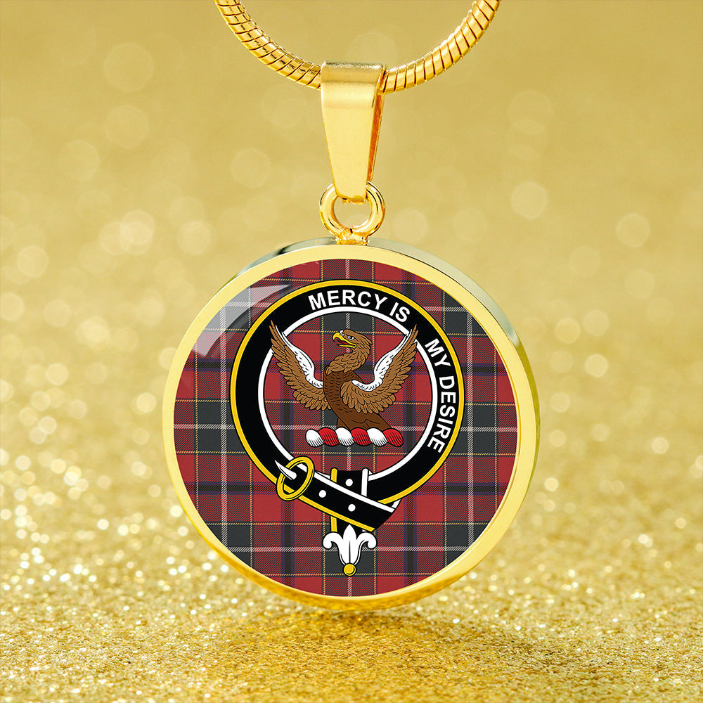 Scottish Tartan Wishart Dress Weathered Clan Circle Necklace Classic Style