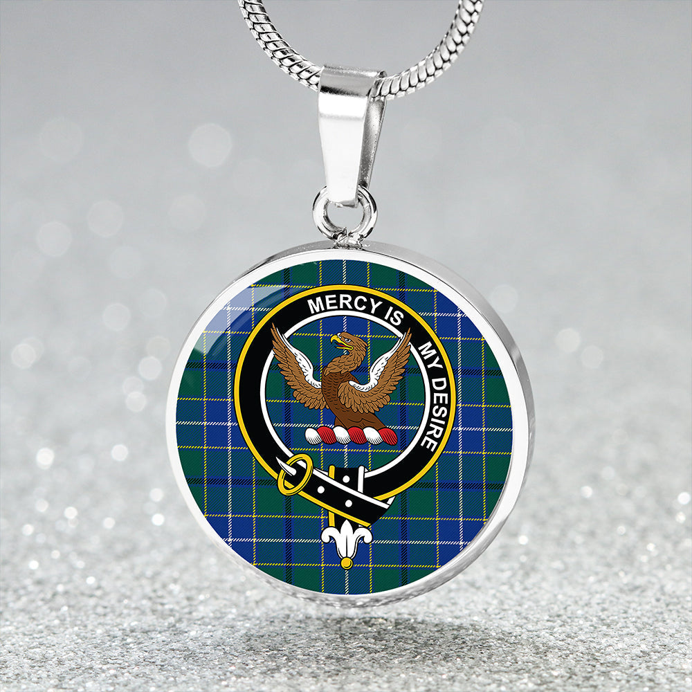 Scottish Tartan Wishart Hunting Modern Clan Circle Necklace Classic Style