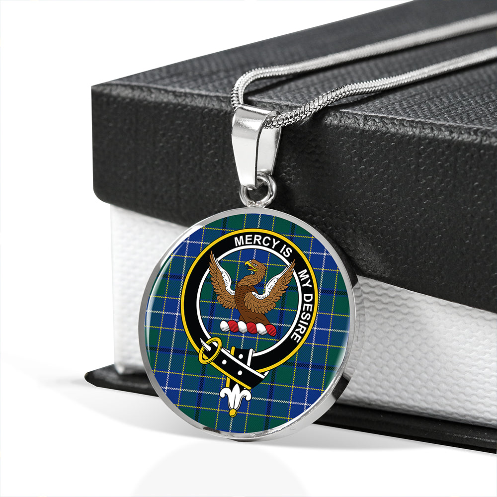 Scottish Tartan Wishart Hunting Modern Clan Circle Necklace Classic Style