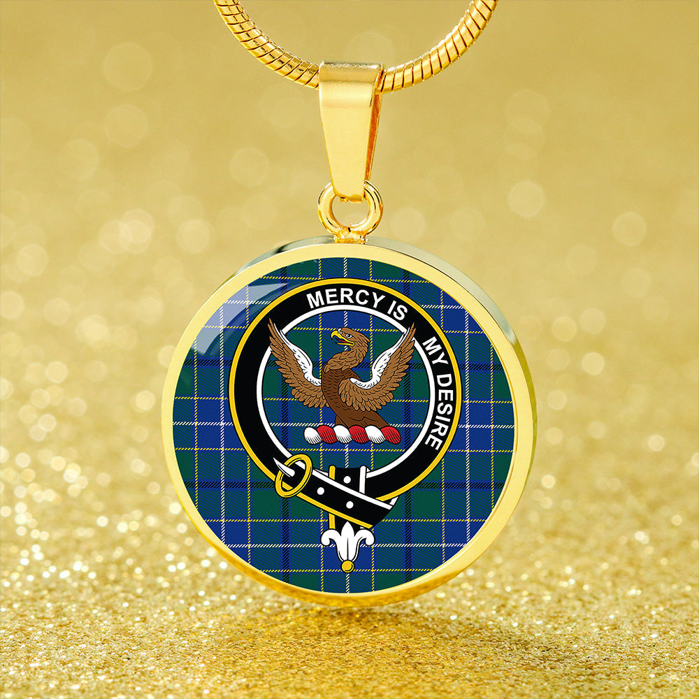 Scottish Tartan Wishart Hunting Modern Clan Circle Necklace Classic Style