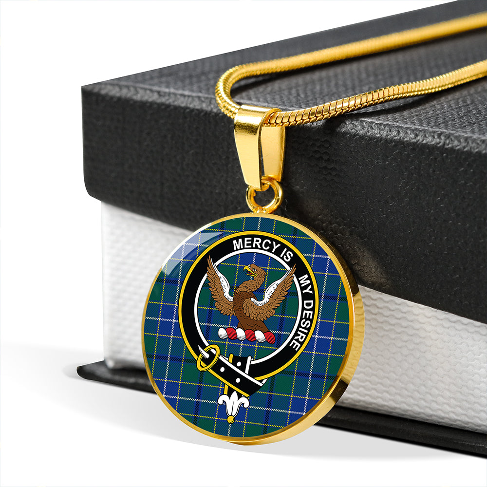 Scottish Tartan Wishart Hunting Modern Clan Circle Necklace Classic Style