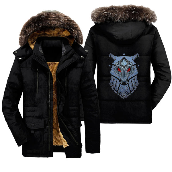 Viking Parka Jacket Wolf And Valknut