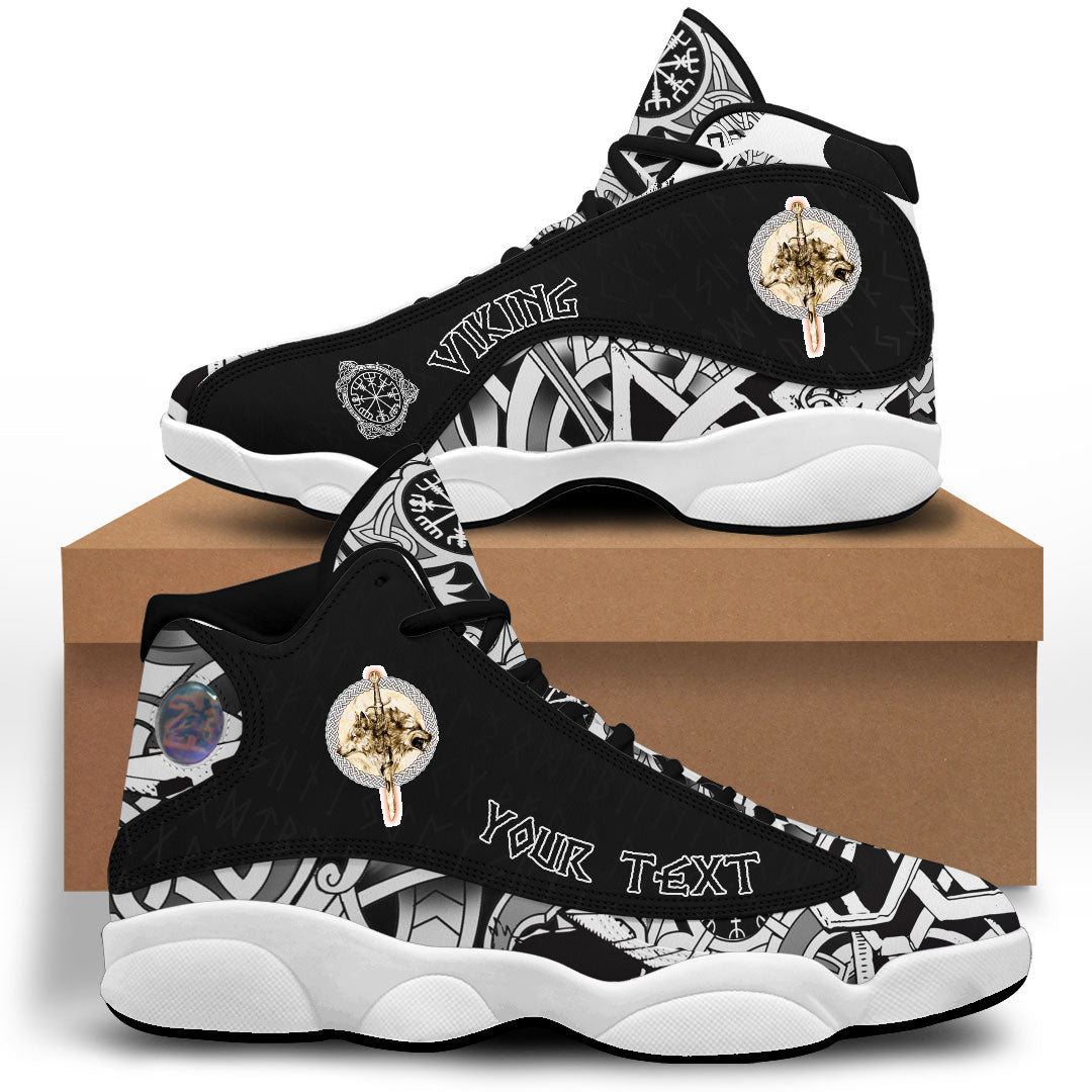 Custom Viking Sneaker J13 Wolfs and Sword