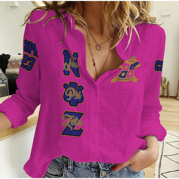 Sorority Shirt - Personalized Nu Psi Zeta Women Casual Shirt Original Pink Style