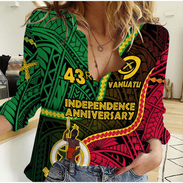 Vanuatu Women Casual Shirt Independence Day 43rd Anniversary Style