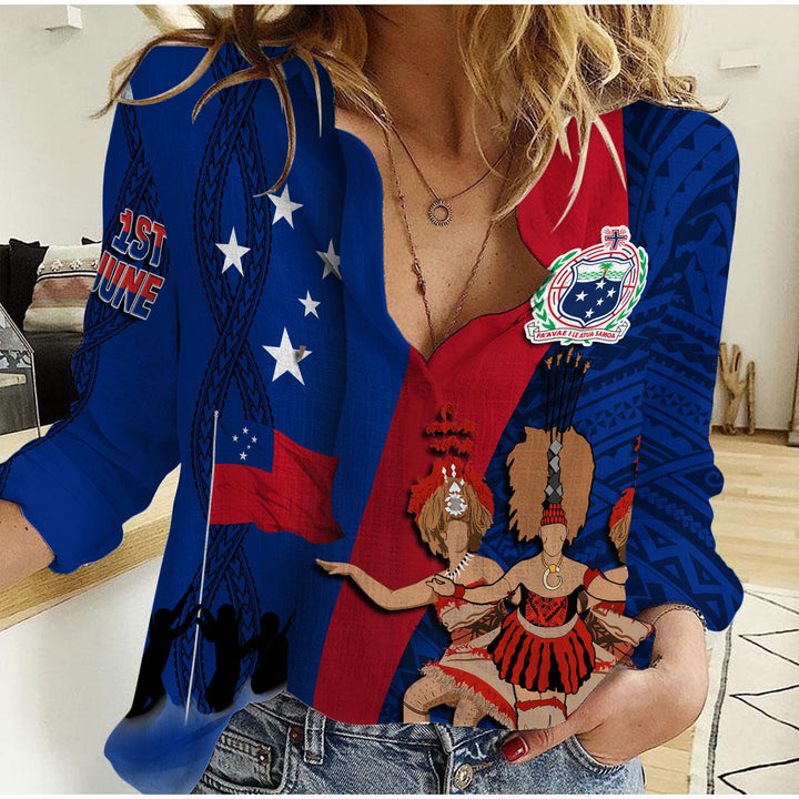 Samoa Independence Day Women Casual Shirt Celebrating Dance Style
