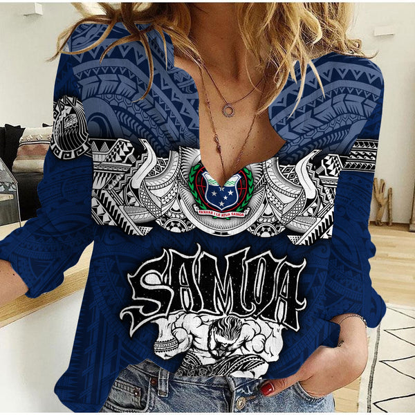 Custom Samoa Warrior Women Casual Shirt