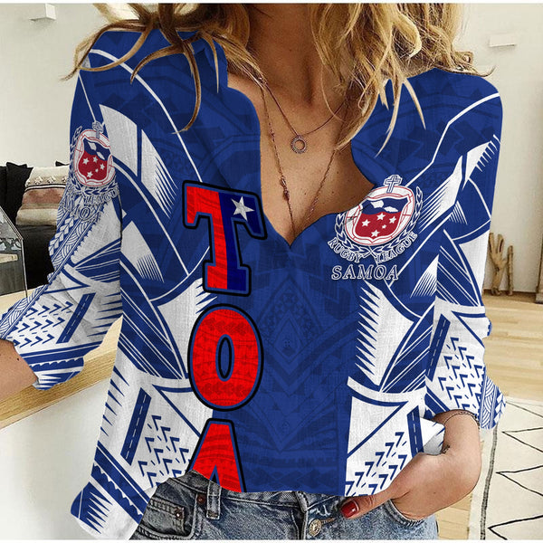 Custom TOA Samoa Rugby Women Casual Shirt