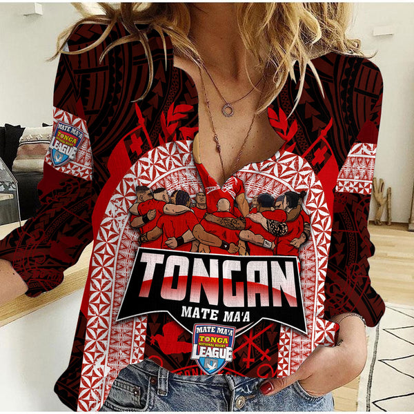 Custom Tonga Mate Ma'a Rugby League Women Casual Shirt