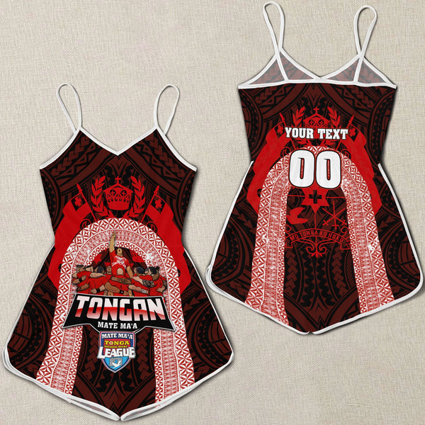 Custom Tonga Mate Ma'a Rugby League Women Romper