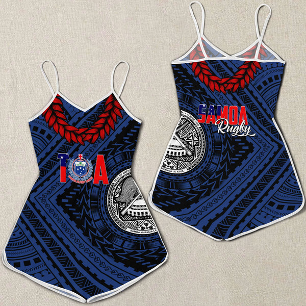 Polynesian Samoa Women Romper Toa Samoa Rugby Ula Fala Style