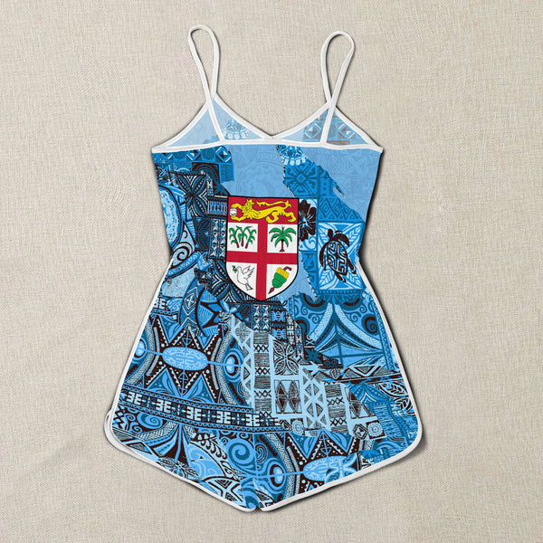 Fiji Flag & Coat Of Arms Women Romper