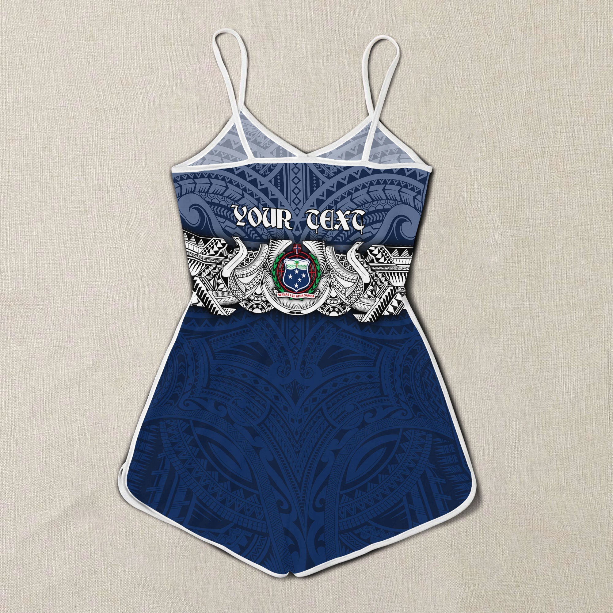 Custom Samoa Warrior Women Romper