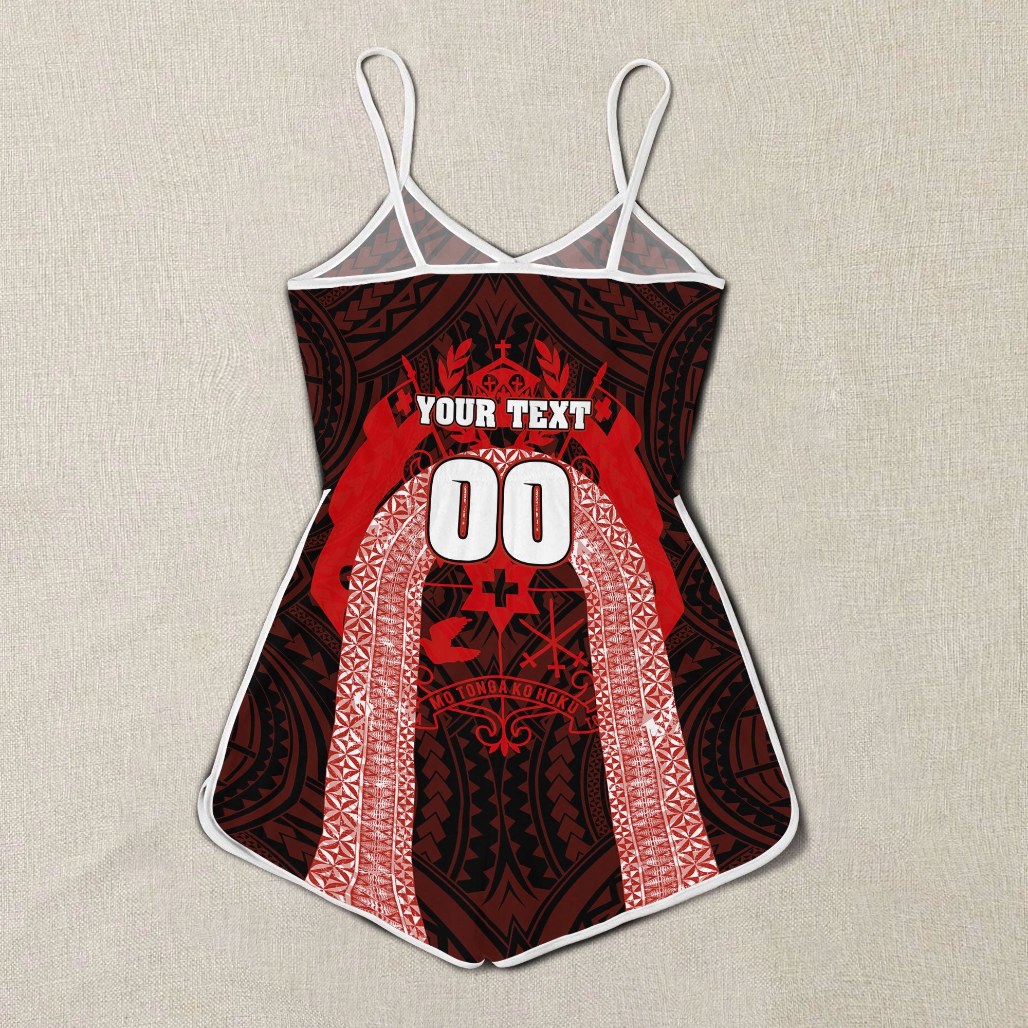 Custom Tonga Mate Ma'a Rugby League Women Romper