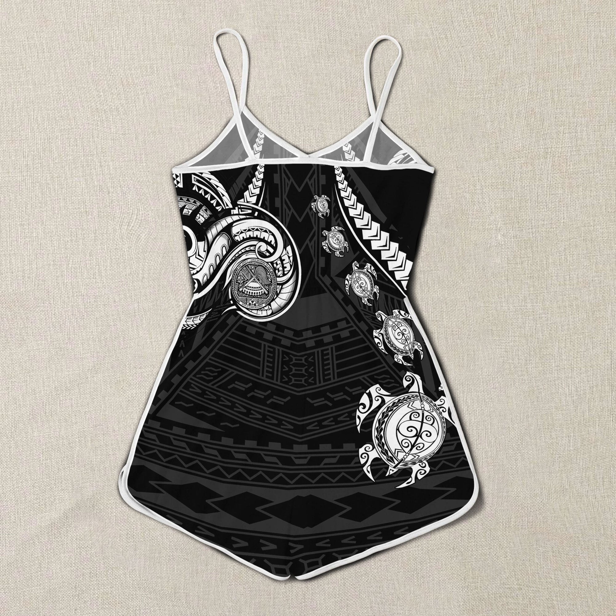 Seal Of American Samoa Women Romper Turtle Style