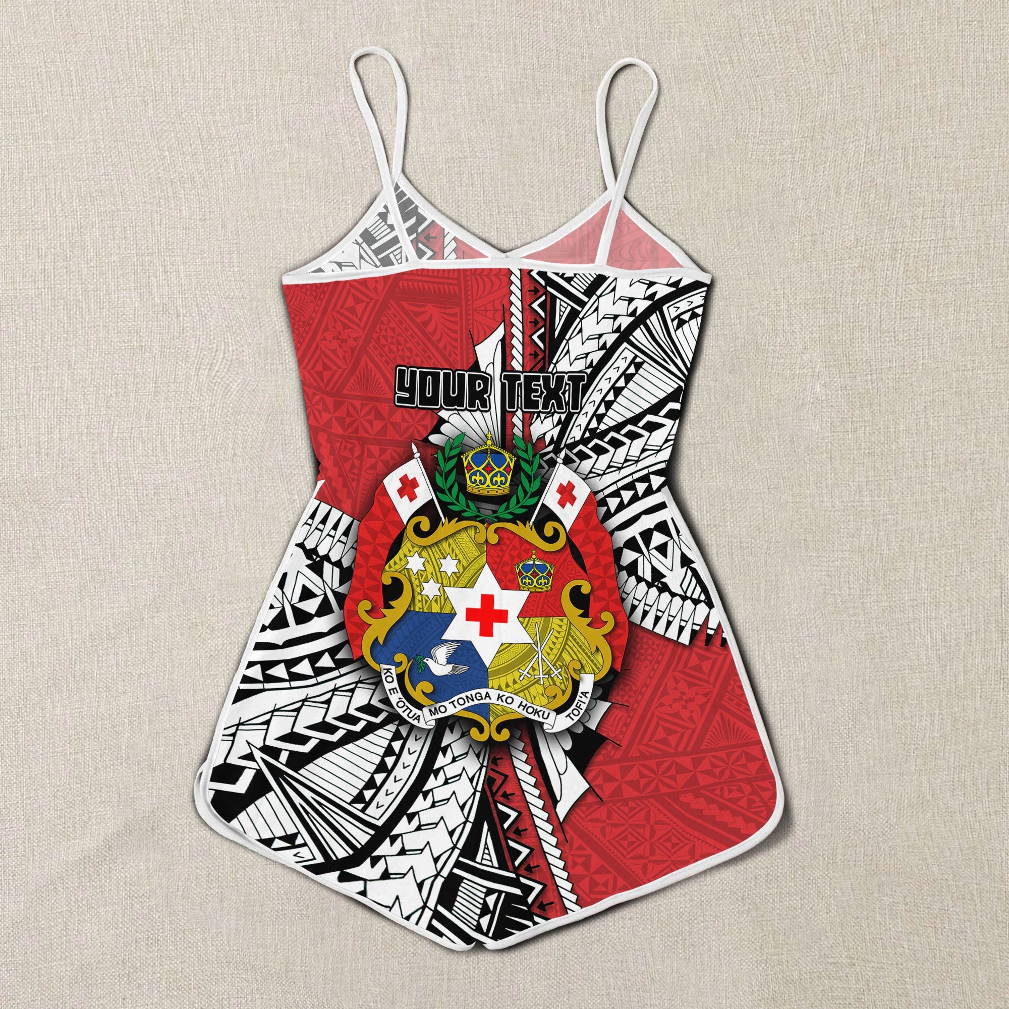 Custom Tonga Vava'u Lahi Coat Of Arms Women Romper