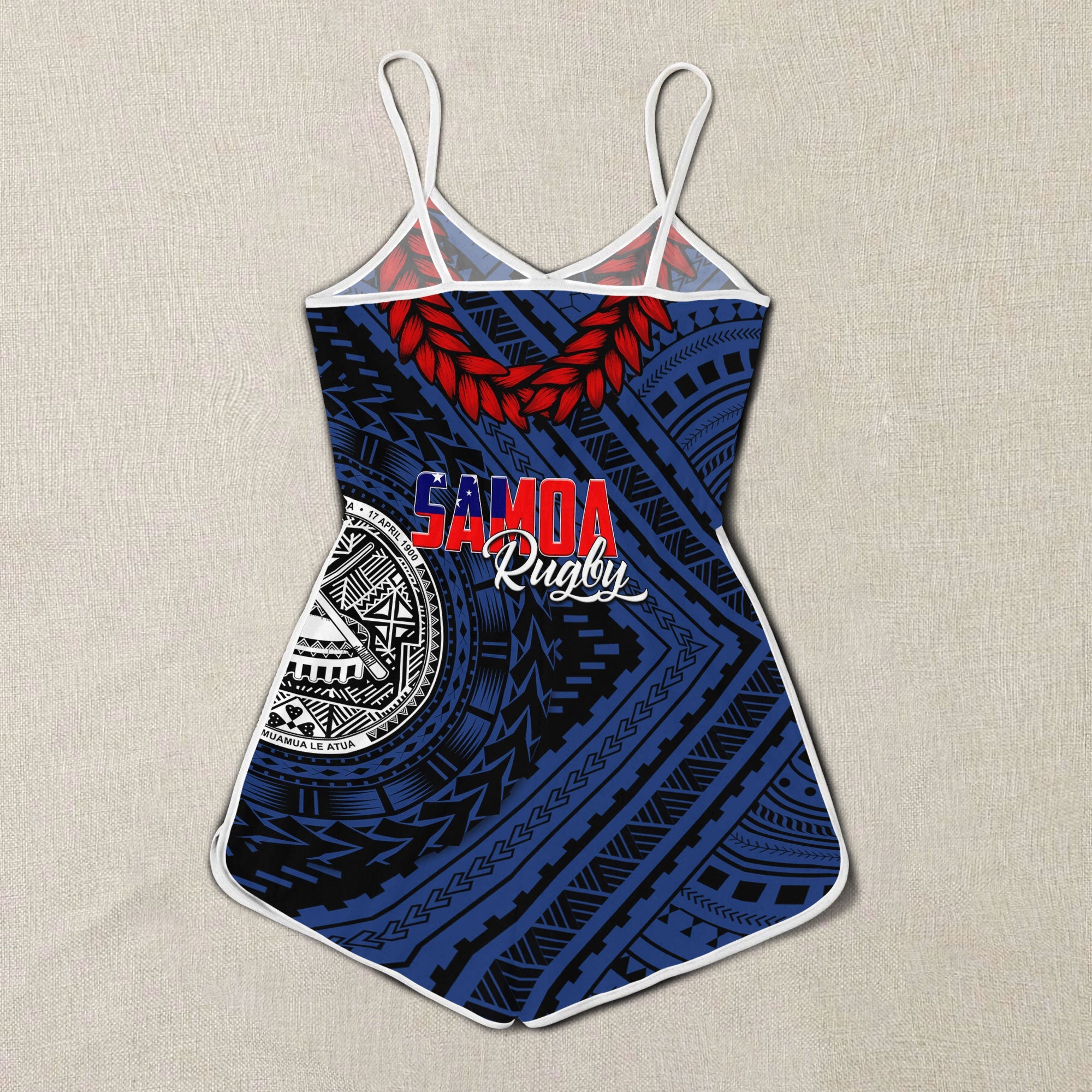 Polynesian Samoa Women Romper Toa Samoa Rugby Ula Fala Style